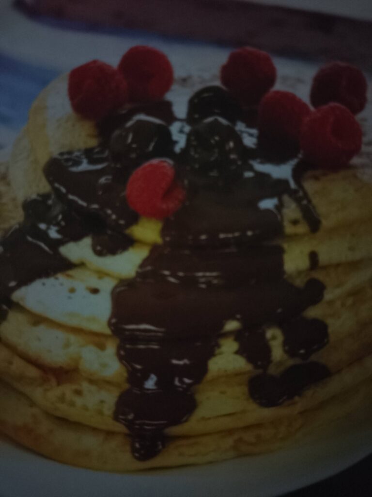 Pancakes with Chocolate Sauce